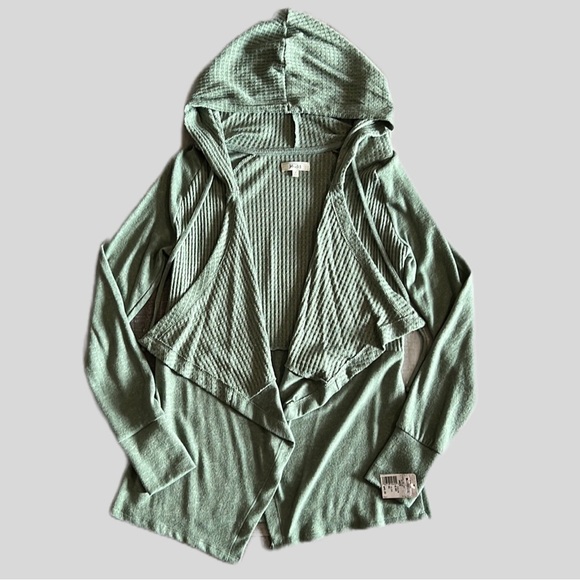 Mudd Sweaters Nwt Mudd Olive Green Hooded Cardigan Womens Size